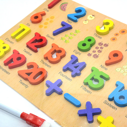 Wooden 1-20 Numerical Learning Educational Board