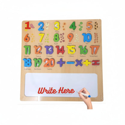 (Set of 2) Wooden Alphabetic & Numerical Learning Educational Board