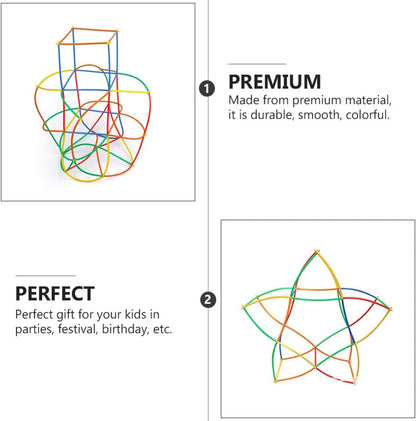 DIY Colorful Flexible Straw Pipe Building blocks (110 Pieces)
