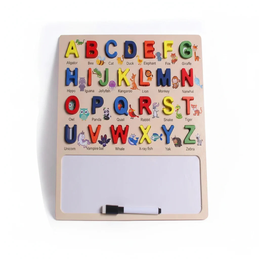 (Set of 2) Wooden Alphabetic & Numerical Learning Educational Board