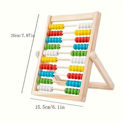 Classic Wooden 10-Row Calculation Abacus Toy for Kids