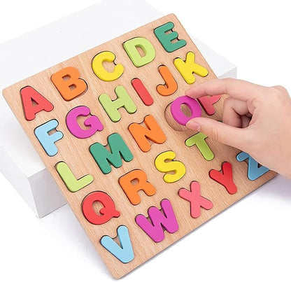 (Set of 4) Wooden Early Learning Puzzle Boards - English, Urdu, Math & Shapes