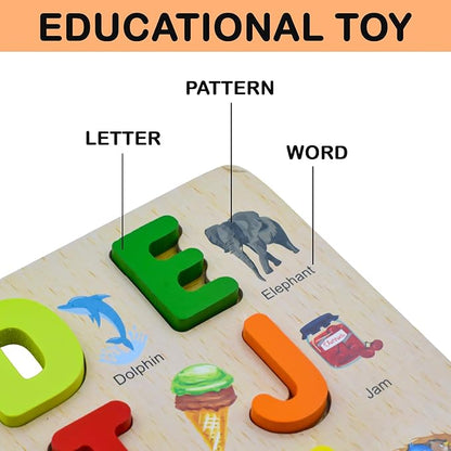 Wooden Alphabet Puzzle & Whiteboard Writing Tablet