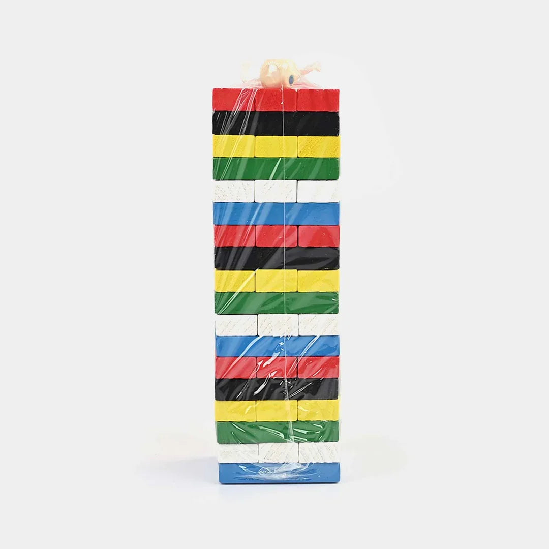 Classic 54-Piece Wooden Stacking Tower Block Game for Kids & Family