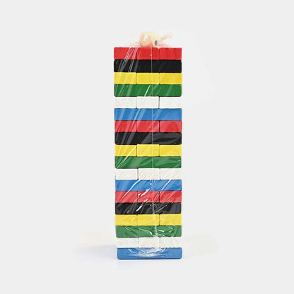 Classic 54-Piece Wooden Stacking Tower Block Game for Kids & Family