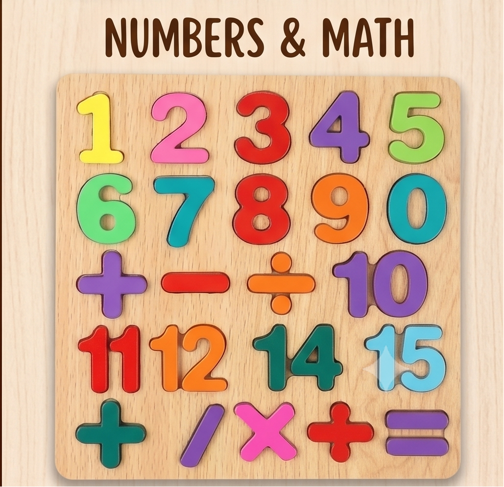 Wooden Early MATHS Learning Puzzle Boards