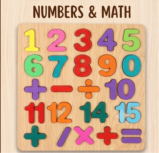 Wooden Early MATHS Learning Puzzle Boards