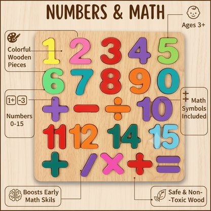 Wooden Early MATHS Learning Puzzle Boards