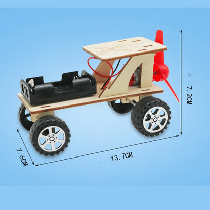 DIY Wooden Wind Off-Road Vehicle Motorized STEM Science Kit
