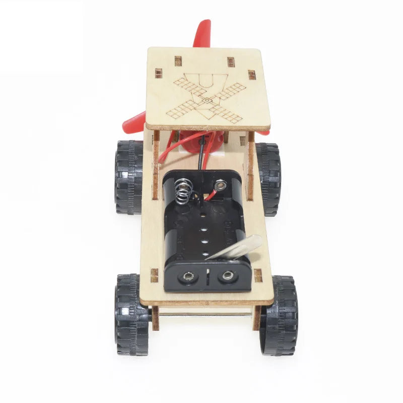 DIY Wooden Wind Off-Road Vehicle Motorized STEM Science Kit