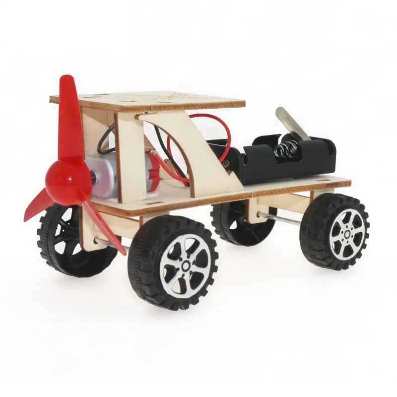 DIY Wooden Wind Off-Road Vehicle Motorized STEM Science Kit