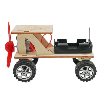 DIY Wooden Wind Off-Road Vehicle Motorized STEM Science Kit