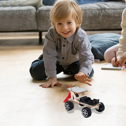 DIY Wooden Wind Off-Road Vehicle Motorized STEM Science Kit