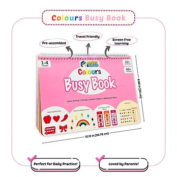 Colours Busy Book – 16 Interactive Reusable Activities (Ages 1–4)