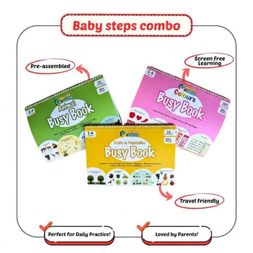 First Concept Learning Kit : 3-in-1 Montessori Busy Book Combo (Ages 1–4)