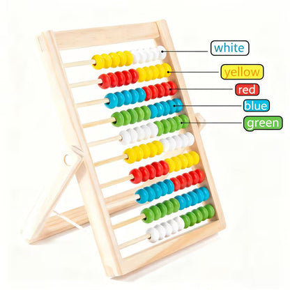 Classic Wooden 10-Row Calculation Abacus Toy for Kids