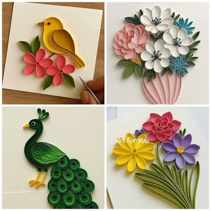 Premium Paper Quilling Handcraft Kit with 100Pcs paper supplies