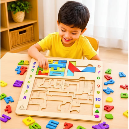 3-in-1 Wooden Educational Geometric Puzzle Toy for Kids