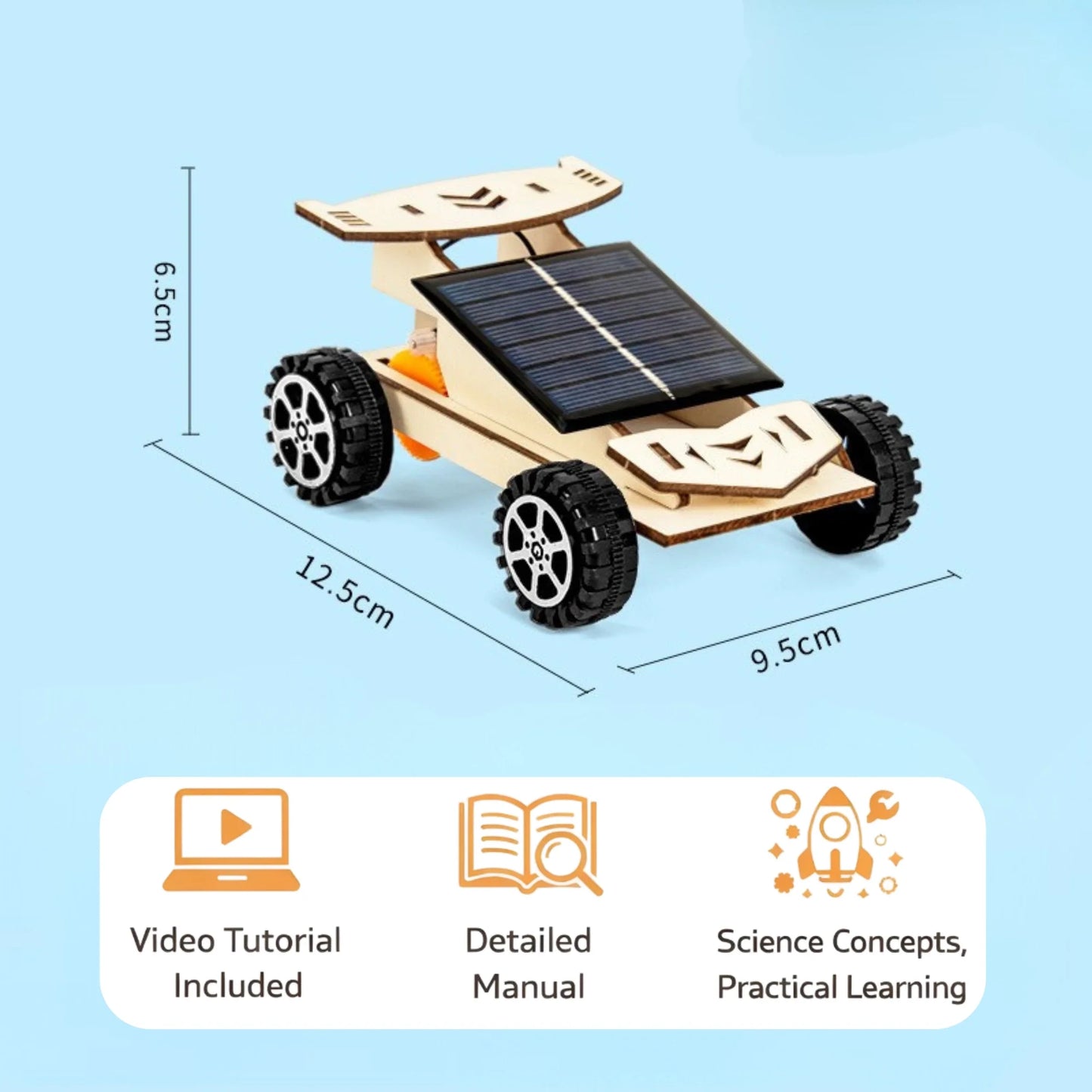 DIY Wooden Solar Powered Car STEM Science Experiment Kit