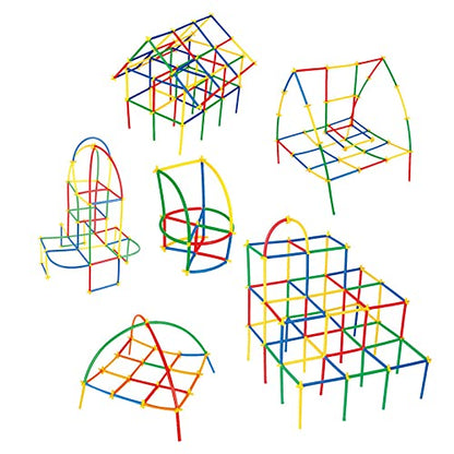 DIY Colorful Flexible Straw Pipe Building blocks (110 Pieces)