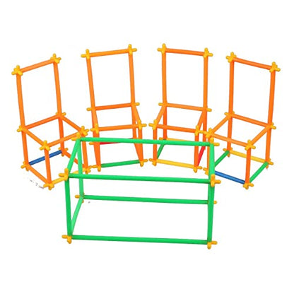 DIY Colorful Flexible Straw Pipe Building blocks (110 Pieces)