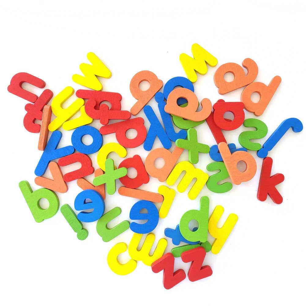 Spelling Learning Game with Wooden Alphabets and Flash Cards
